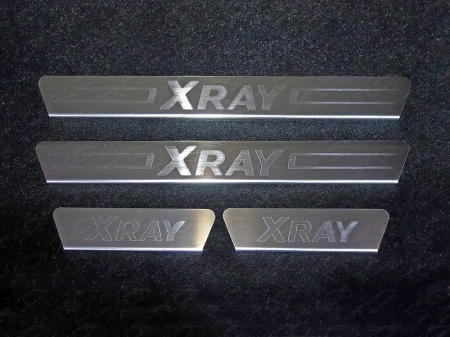 Lada XRAY(x-ray) 2016-Накладки на пороги (лист шлифованный надпись XRAY)	